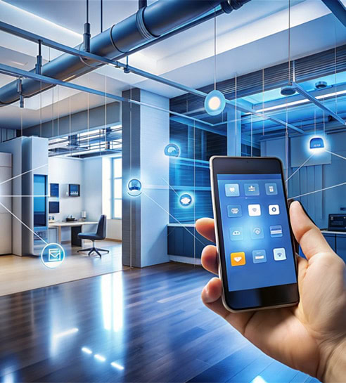 Smart building with IoT technology for modern education infrastructure.